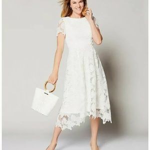 Preston & York White Floral Lace Dress Size 6